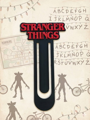 Stranger Things bookmark made of PLA plastic, new, black red
