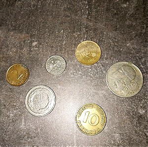 Κέρματα 6 τεμάχια από διάφορες χώρες.
