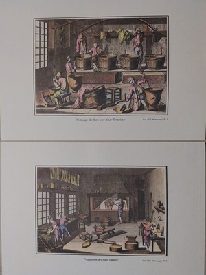 Engravings new with old foundry workshop theme, set of 2