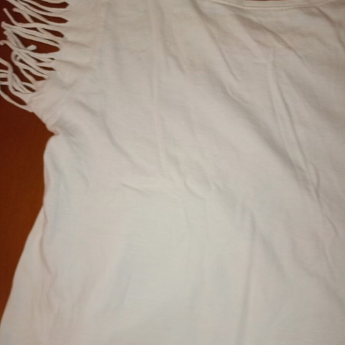 Girls' summer t-shirt with fringes and mermaid print, used, size 4 years
