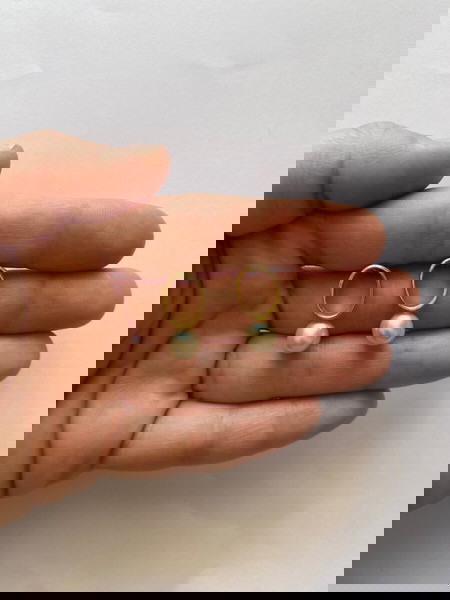 Χρυσα Ατσάλινο σκουλαρίκια με περλα