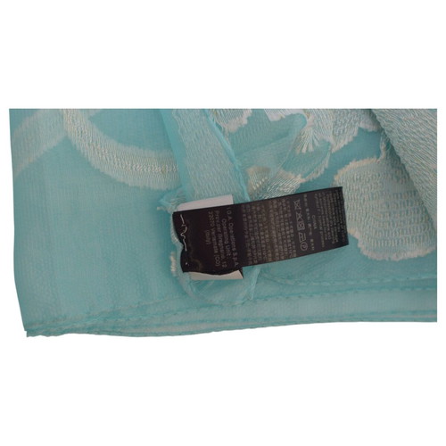 Armani Collezioni Blue Floral Sheer Scarf Large Size, Like New