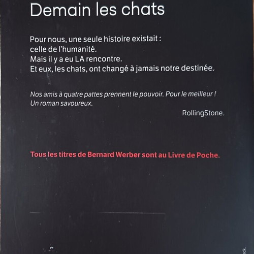 Demain les chats by Bernard Werber like new, French novel