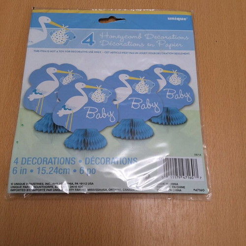 Table decorations for baby shower or gender reveal party blue new