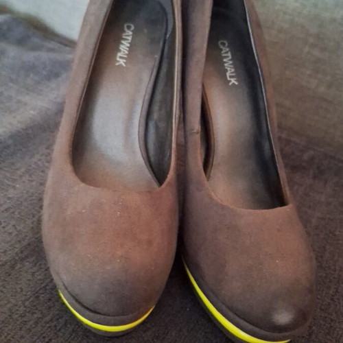 Catwalk high heels size 40 like new, gray and green