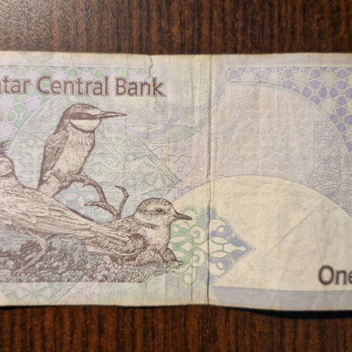 Qatar 1 riyal banknote used
