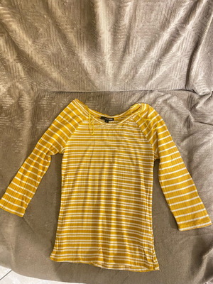 Tally Weijl 3/4 shirt like new, white and yellow, size M