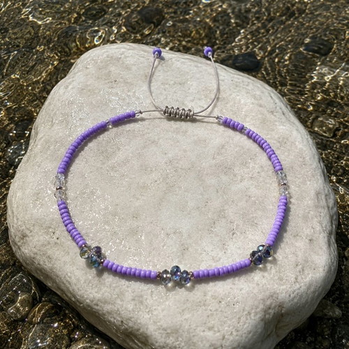 Necklace new handmade purple