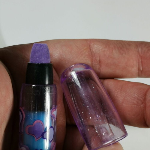 Vintage Sunmoon Glitter eraser with cap like new, design by Italy