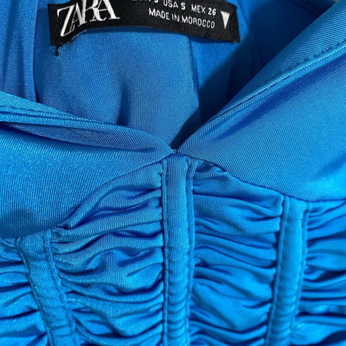Draped corset style dress Zara like new, blue, size S