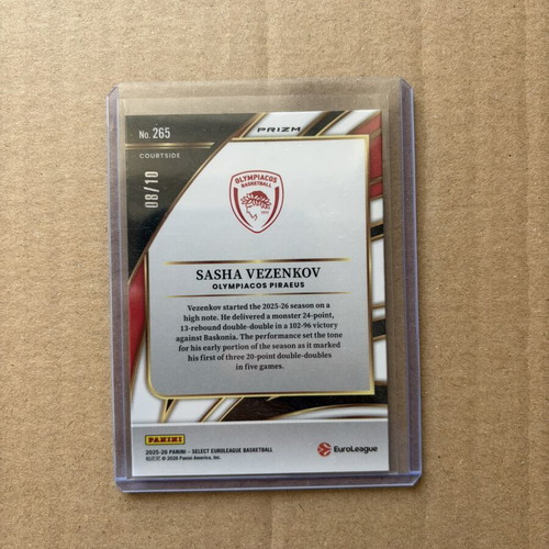 Panini Select EuroLeague Courtside Sasha Vezenkov card like new Olympiacos
