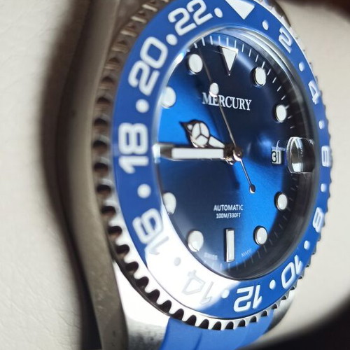 Mercury Seadive Swiss automatic watch new, blue
