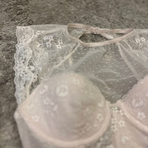 Esmara Lingerie Bustier 75A used, beige lace and tulle