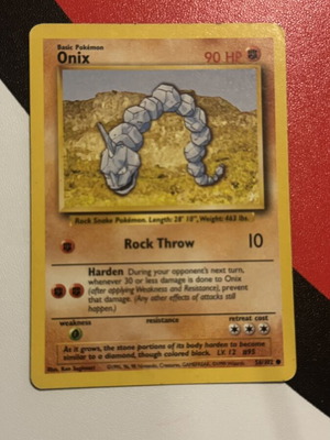 Onix Base Set 56/102 Pokemon card