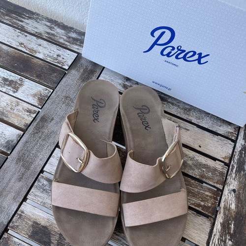Parex platform sandals used, nude color, size 37