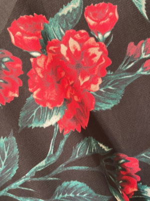 Zoe Black by Helmi floral dress with transparency like new, size L