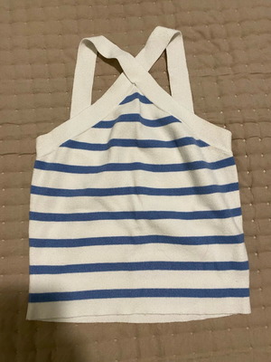 Blue and white striped knit halter top Shein like new, size M