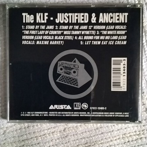 The KLF Justified & Ancient CD single used, pop