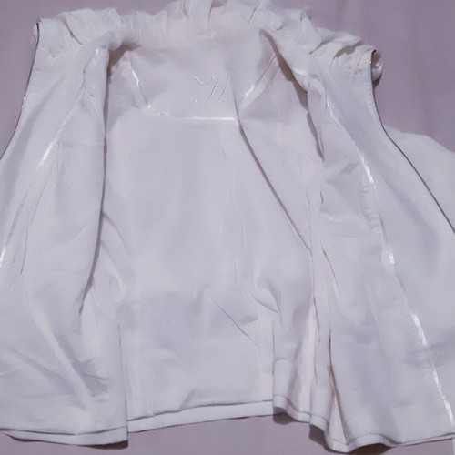 Zara Exclusive Linen Jacket Large 40 White Like New with Zipper and Belt