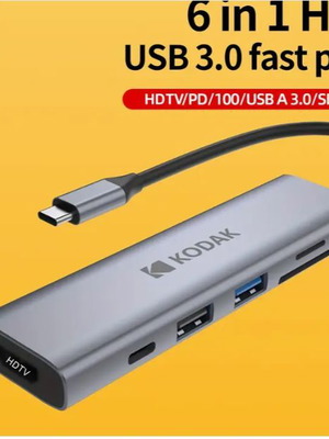 Kodak USB Type C Adapter 6 in 1 for HDTV, new