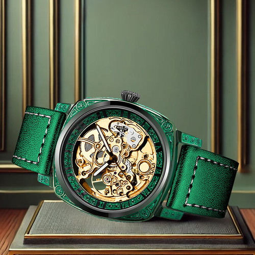 Mechanical automatic watch new, luxury, waterproof, green