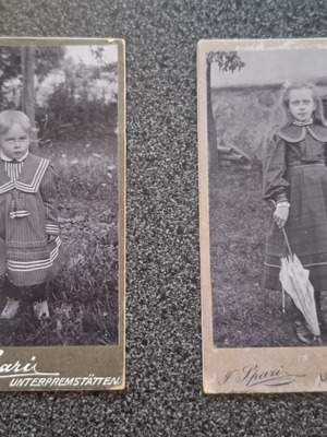 Cabinet Cards pair used, authentic antique photos circa 1890-1910