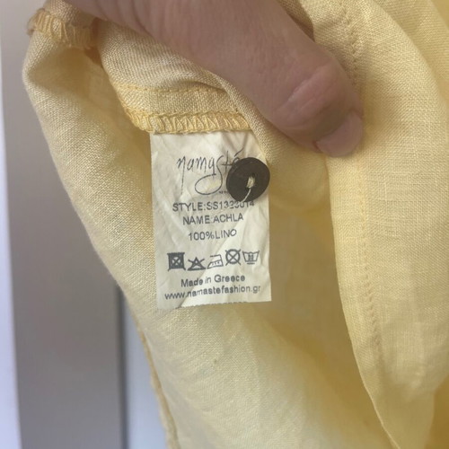 Namaste linen blouse, yellow, size S