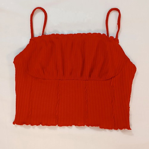 Shein red crop top ribbed, size S, like new