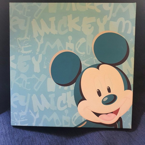 Mickey Mouse Art Print like new, 28x28 cm, wooden frame
