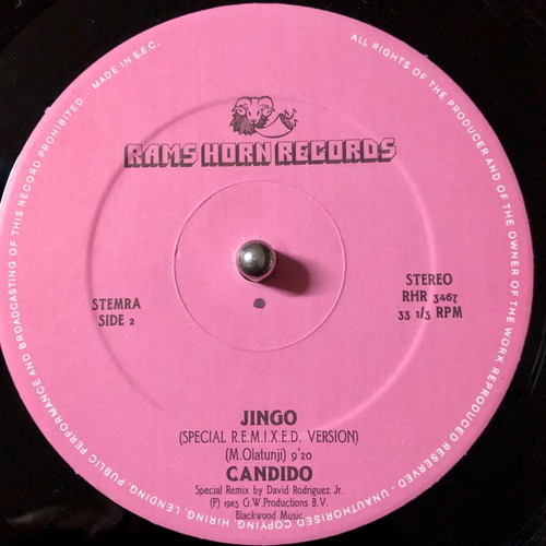 Candido Jingo vinyl 12", 33 RPM like new, pop