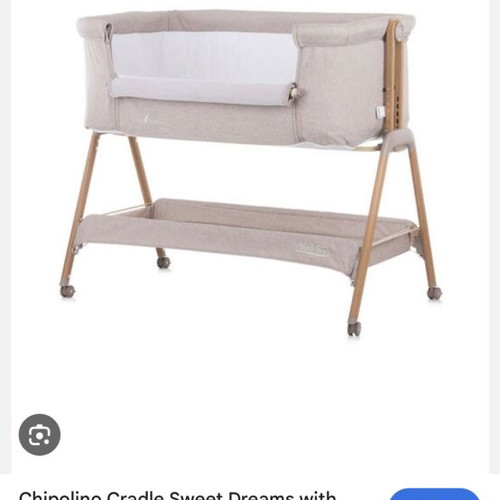 Chipolino Sweet Dreams bedside crib used with mattress and wheels
