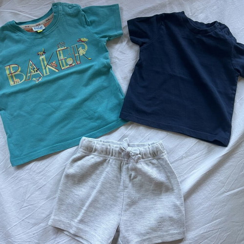 Baby clothing set 9-12 months with Ted Baker turquoise tshirt and F&F shorts like new