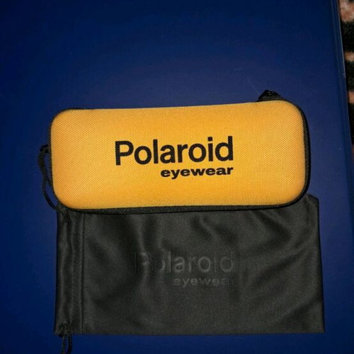 Polaroid glasses case and pouch new, black and yellow