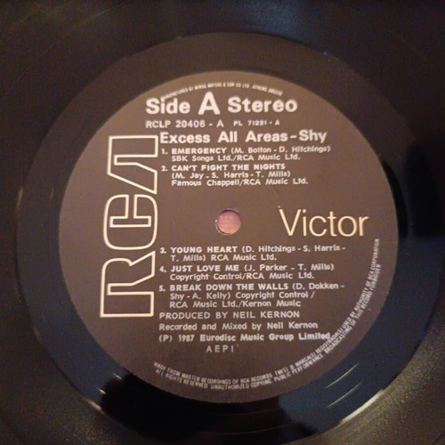 Shy Excess All Areas vinyl record used, metal
