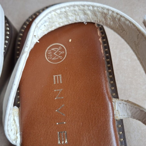 Envie white sandals with gold details, used, size 37