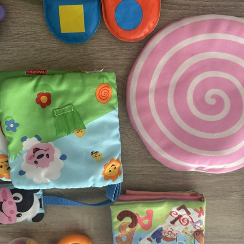 Baby toys set with soft books and rattles