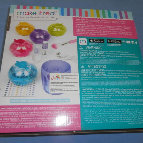 Party Nails Glitter Nail Studio new with 5 nail polish colors and accessories