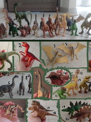 Dinosaur figures collection, pack of 20