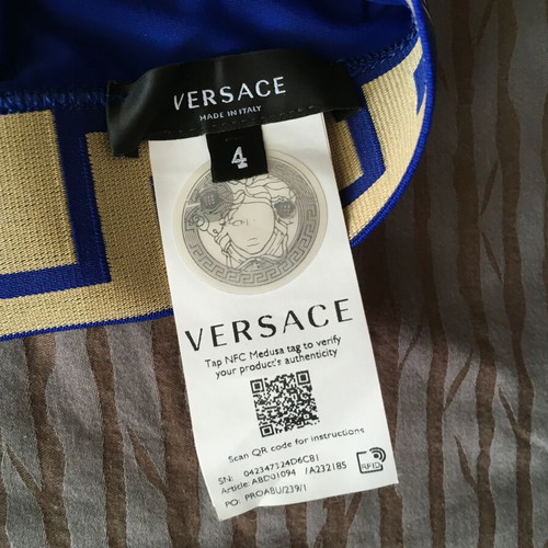 Versace Greca Border Bralette size 4 like new, blue