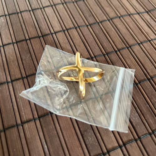 Silk Scarf new, pink with gold ring, 1.72x53 cm