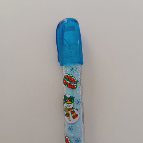 Christmas eraser-pen with snowman used