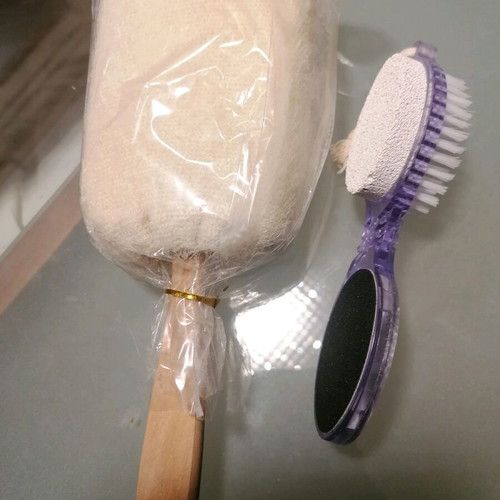 Back brush and multi-purpose heel brush like new