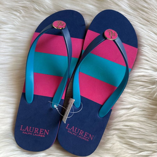 Ralph Lauren flip flops new, size 39/40, blue and pink