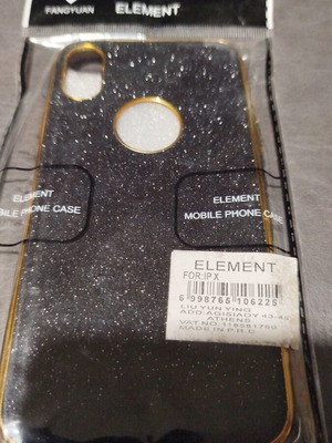 iPhone X mobile case new, gold black with glitter