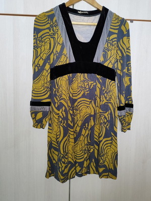 3 Concepts Long Sleeve Dress with Velvet Details like new