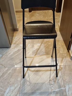 IKEA Franklin stool like new, folding, metal and wood