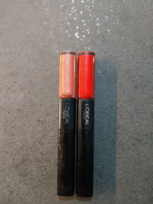 L'Oreal Paris liquid lipstick used, shades No 312 & No 506