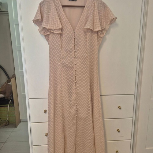 Zara pink nude midi dress like new, size S