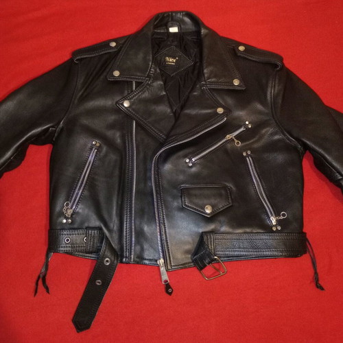 Nicce London Leather cropped leather jacket new, size Large, black