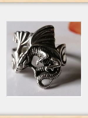 925 silver dragon ring size 53.5, 54 or 56